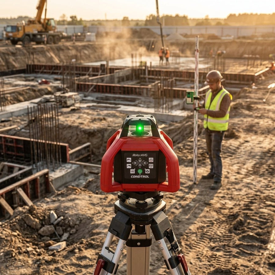 CONDTROL Rotationslaser Roto HVG im Einsatz auf einer Baustelle
