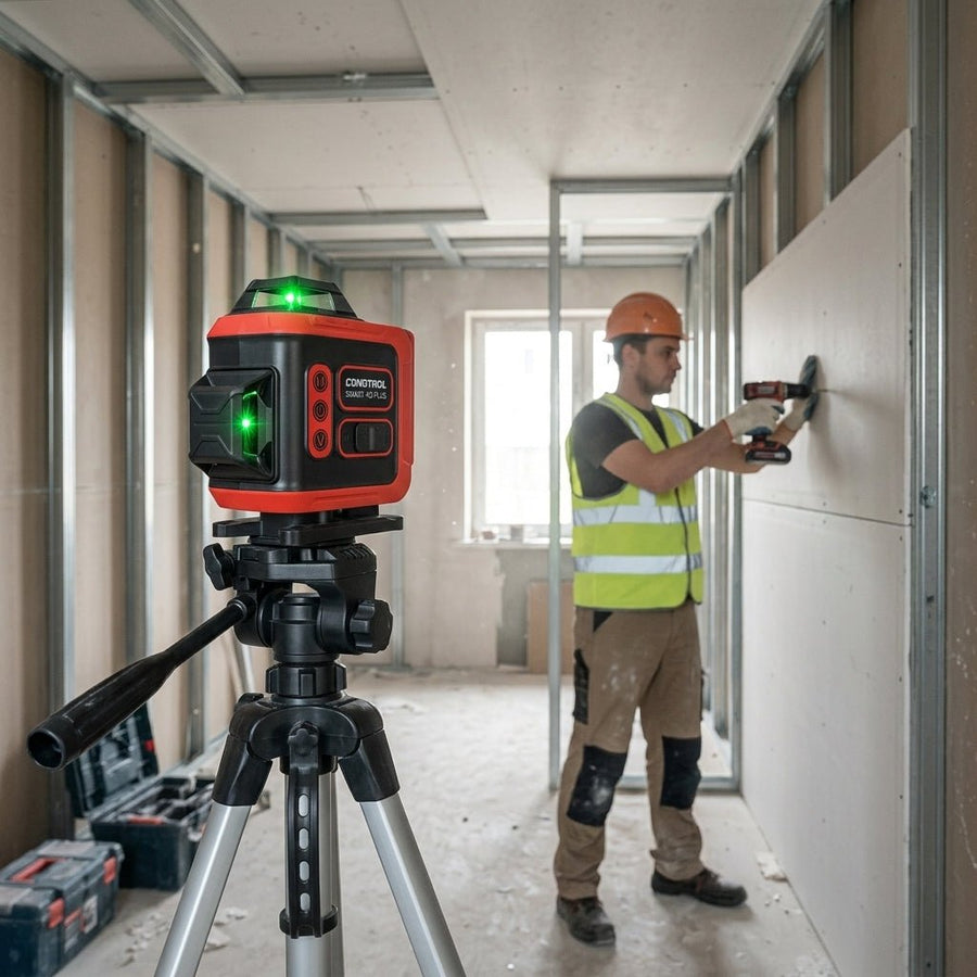 CONDTROL Kreuzlinienlaser im Einsatz bei Trockenbauarbeiten
