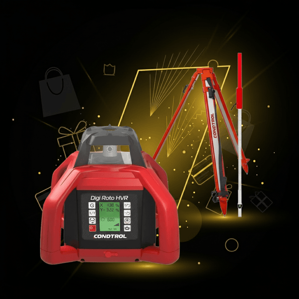 Rotationslaser-Bundle CONDTROL Digi Roto HVR + GEO Stativ + Flexi Staff