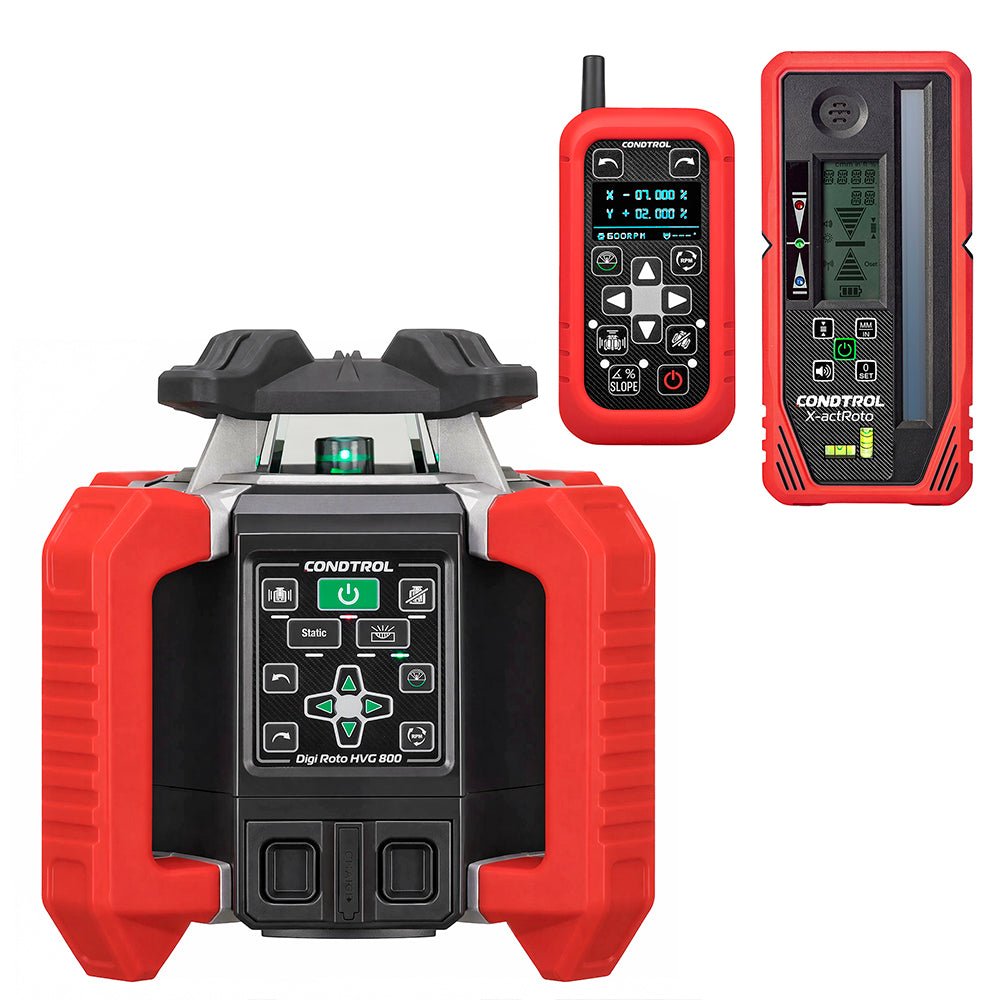 Rotationslaser CONDTROL Digi Roto HVG 800 mit DS-Remote und Laserempfänger X-actRoto