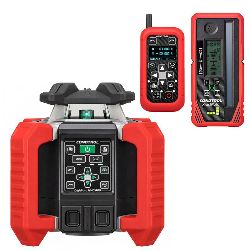 Rotationslaser CONDTROL Digi Roto HVG 800 mit DS-Remote und Laserempfänger X-actRoto