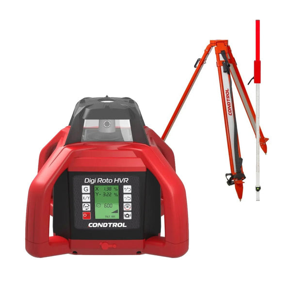 Rotationslaser-Bundle CONDTROL Digi Roto HVR + GEO Stativ + Flexi Staff