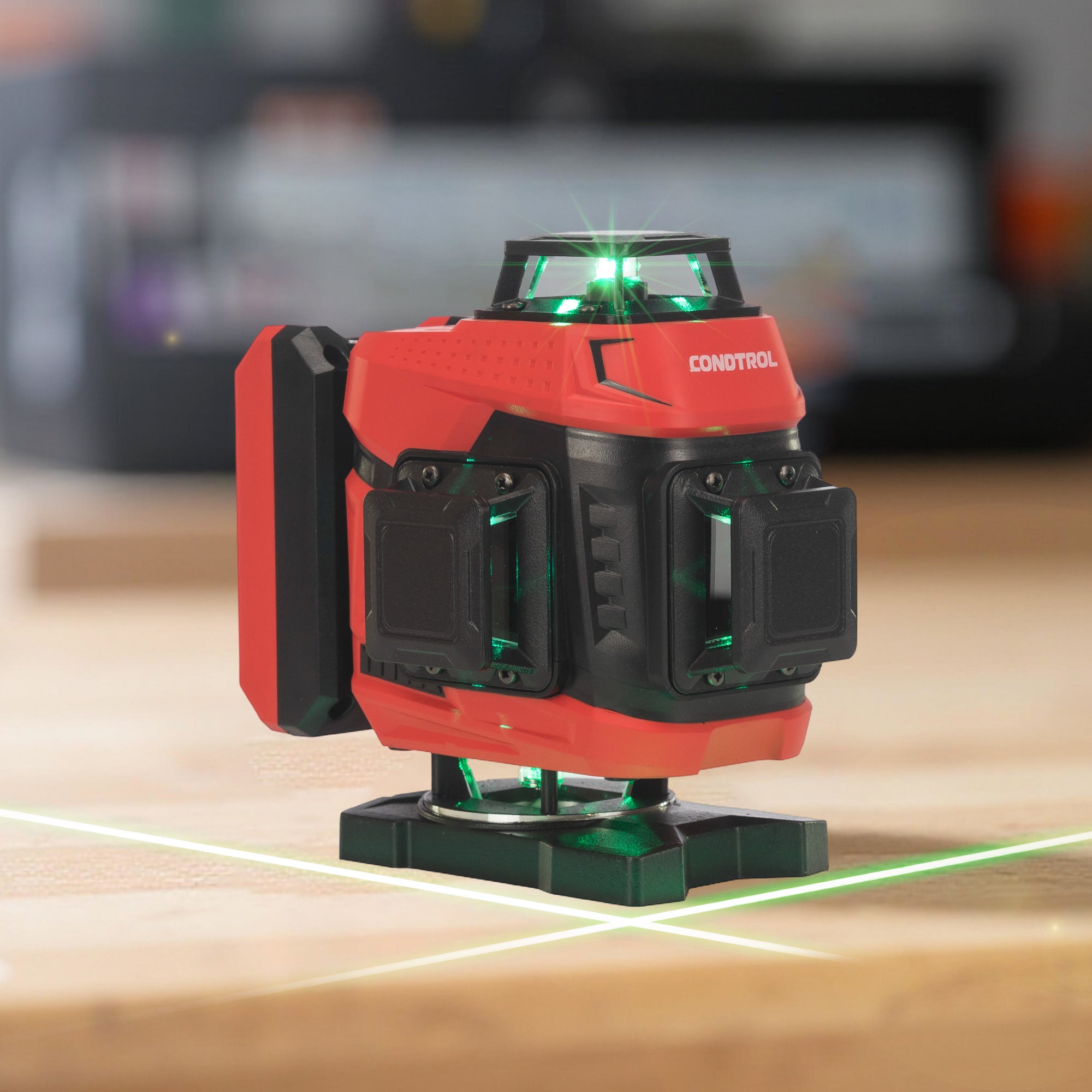 Kreuzlinienlaser-Bundle CONDTROL Fliesen 4D + Pillar – 4×360° Kreuzlinienlaser-Set