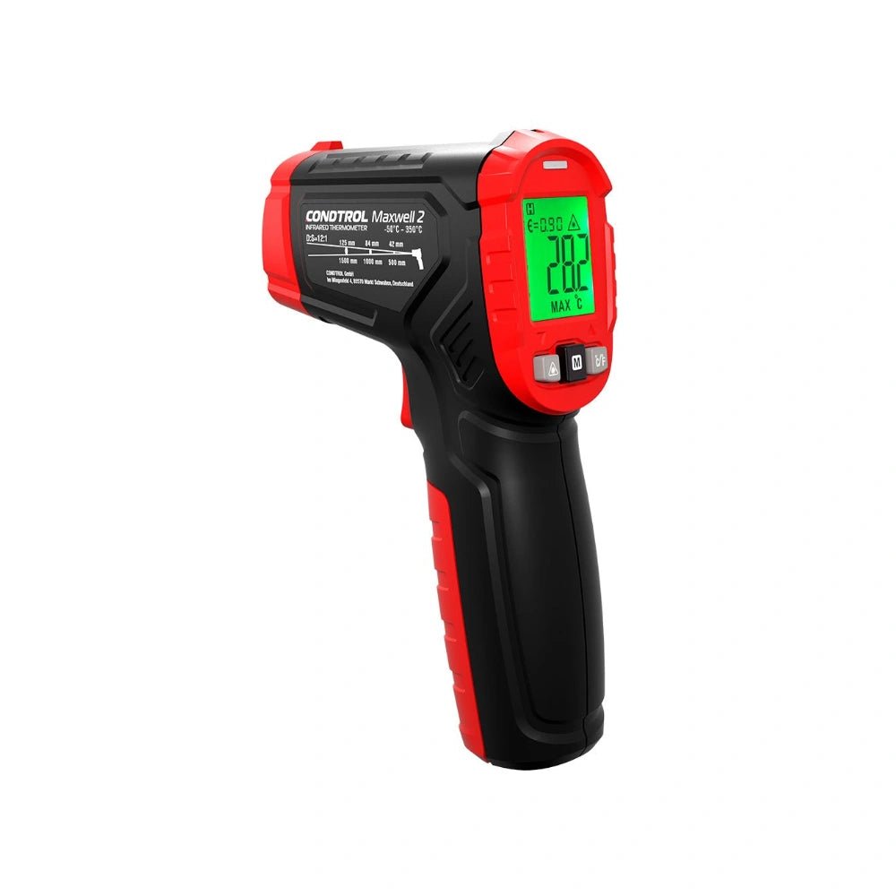 Pyrometer Maxwell 2 – Frontansicht des Geräts mit Display und Tasten