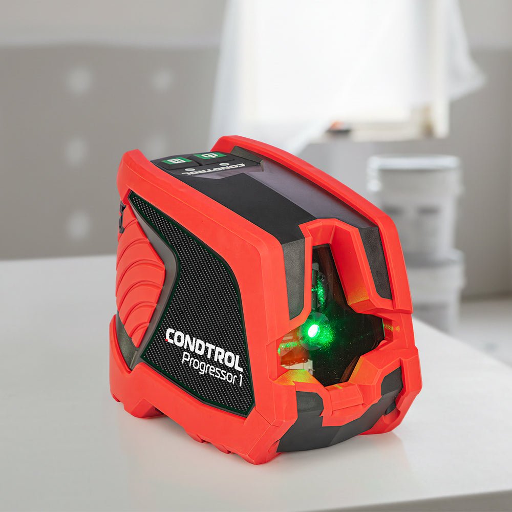 Grüner Laser mit Layout-Gitter – CONDTROL Progressor 1 für punktgenaue Installationen an Wand und Decke
