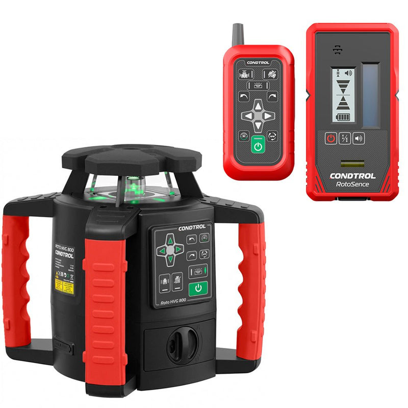 Rotationslaser CONDTROL Roto HVG 800 mit Fernbedienung und Laserempfänger RotoSense
