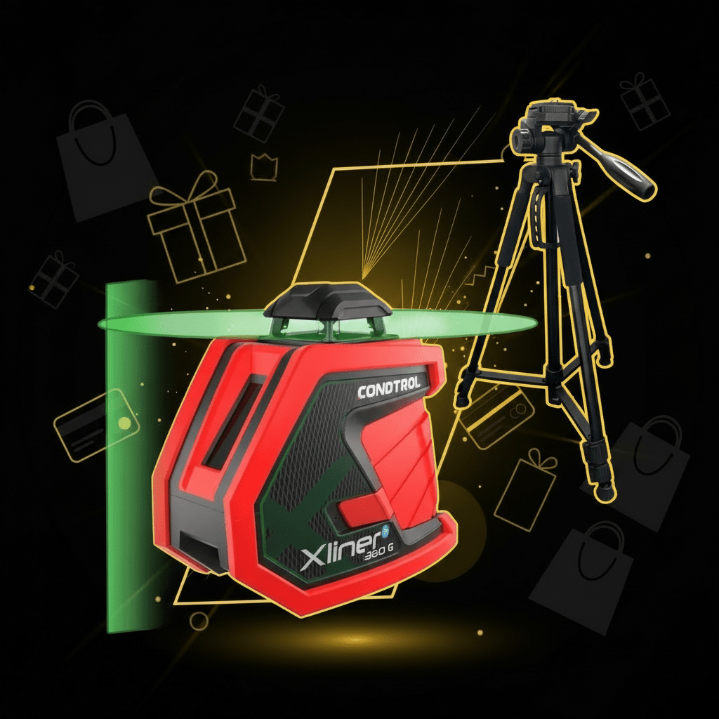 CONDTROL XLiner 360G + Stativ H140 – 360° Kreuzlinienlaser-Set
