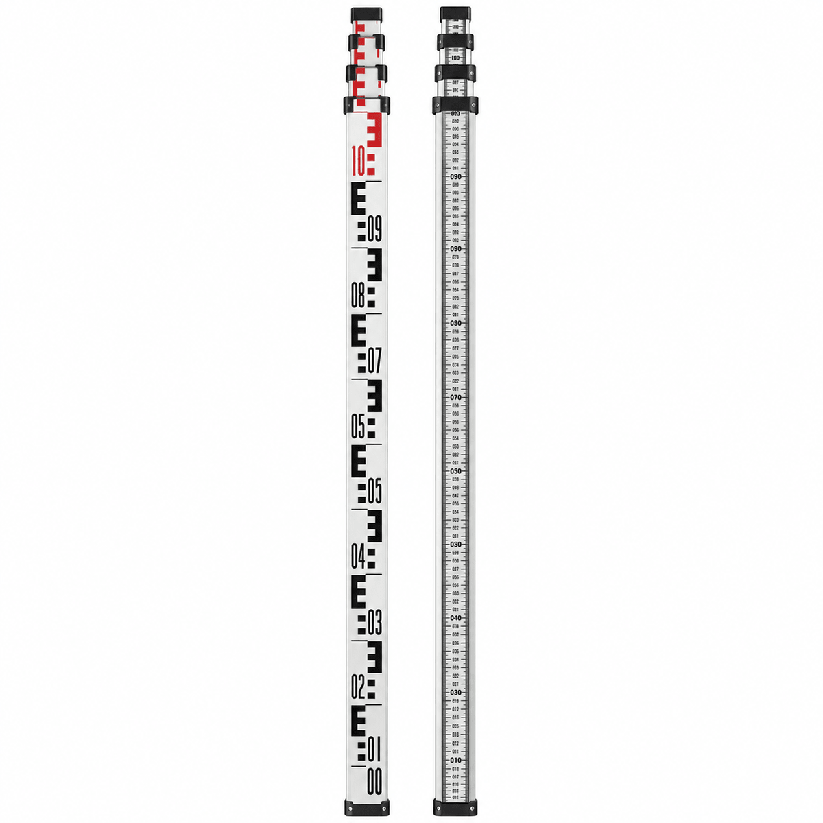 CONDTROL TS5 Teleskop-Nivellierlatte – Vorder- und Rückansicht