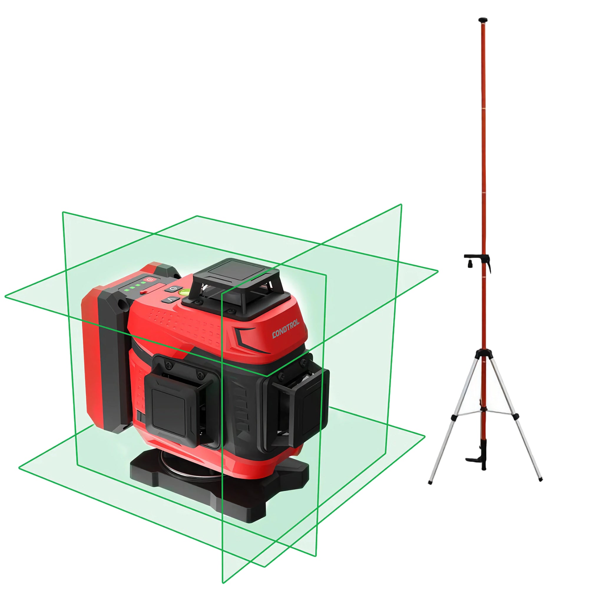 Kreuzlinienlaser-Bundle CONDTROL Fliesen 4D + Pillar – 4×360° Kreuzlinienlaser-Set