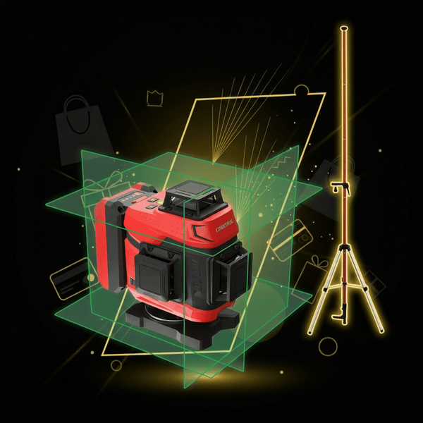 Kreuzlinienlaser-Bundle CONDTROL Fliesen 4D + Pillar – 4×360° Kreuzlinienlaser-Set