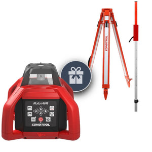 Rotationslaser CONDTROL Roto HVR + Stativ GEO + Teleskoplatte Flexi Staff