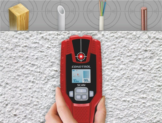 Kabelscanner CONDTROL Scan erkennt Holz-, Metall- und Kunststoffstrukturen in Wänden