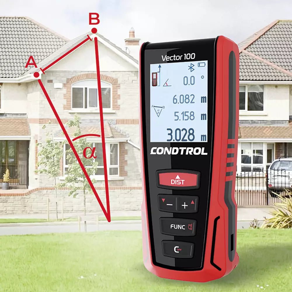 Laser-Entfernungsmesser CONDTROL Vector 100 Bluetooth Punkt-zu-Punkt Pythagoras