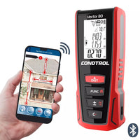 CONDTROL Vector 80 Laserentfernungsmesser bei der Innenraummessung, ideal für Flächen- und Volumenberechnungen